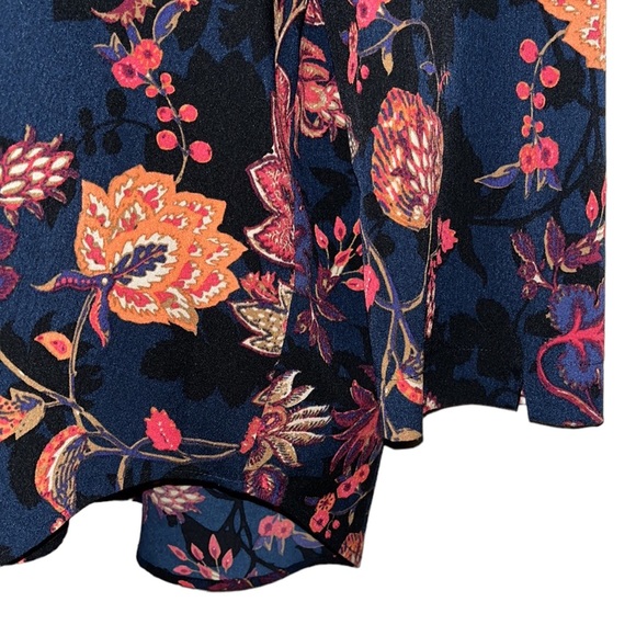 Van Heusen Blue/Orange Floral Top~Blouse~BohoVibes - Picture 5 of 9